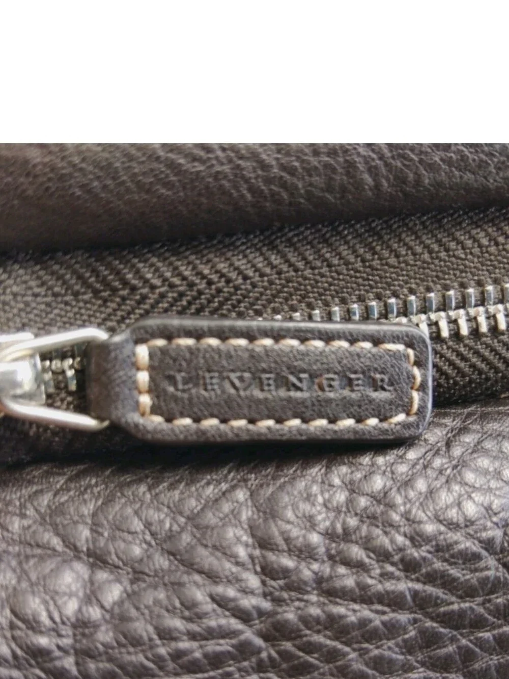Levenger Luxury Pebbled Leather Expandable Briefcase.